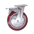 Roda de rodízio de PVC de 8 polegadas com freio